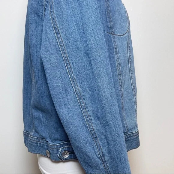 Est1946 Denim Womens Jean Jacket Long Sleeve Collared Button Down L - Picture 6 of 16